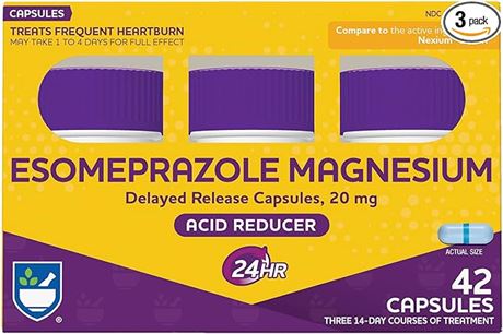 3 Pack, 42CNT - Rite Aid Acid Reducer Esomeprazole Magnesium, 20 mg