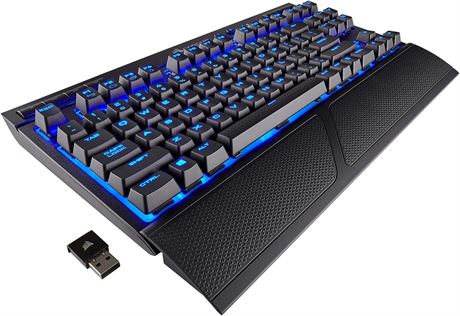 Corsair CH-9145030-NA K63 Wireless Mechanical Gaming Keyboard, Backlit Blue Led,