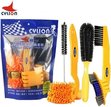 Bicycle Tool Kits Tire Brushes Road MTB Cleaning Gloves Chain Tool Cleaners Set
