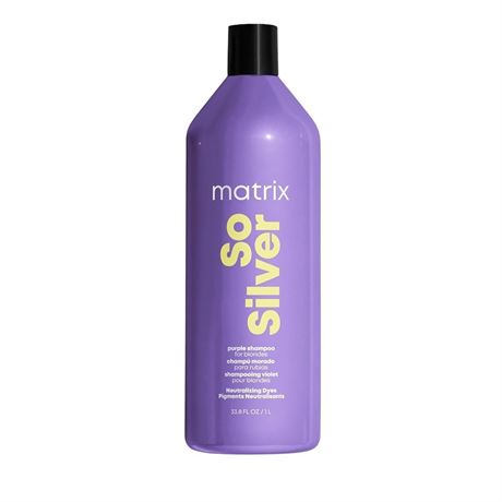 33.8oz/ 1L - MATRIX Total Results So Silver Color Depositing Purple Shampoo For
