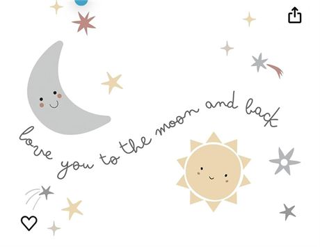 Bedtime Originals Little Star Celestial Moon & Stars Wall Decal/Stickers