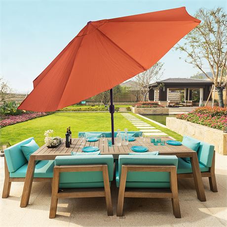 Pure Garden 10FT Patio Umbrella - Auto Tilt and Vented Canopy