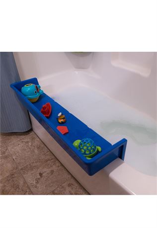 Tub Topper® Bathtub Splash Guard Play Shelf Area -Toy Tray Caddy Holder Storage