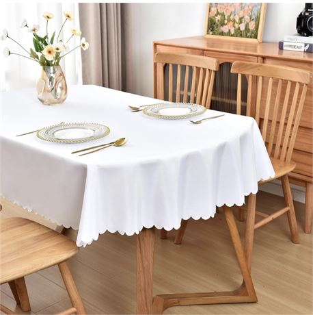 Oval Tablecloth 60x102 inch for 8-10 Seat Washable Dining Table Cloth Polyester