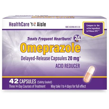 HealthCareAisle Omeprazole Delayed-Release Capsules | Treats Frequent Heartburn