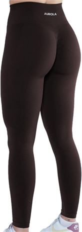 Seamless Scrunch Legging Women Yoga Pants - Seal Brown XL