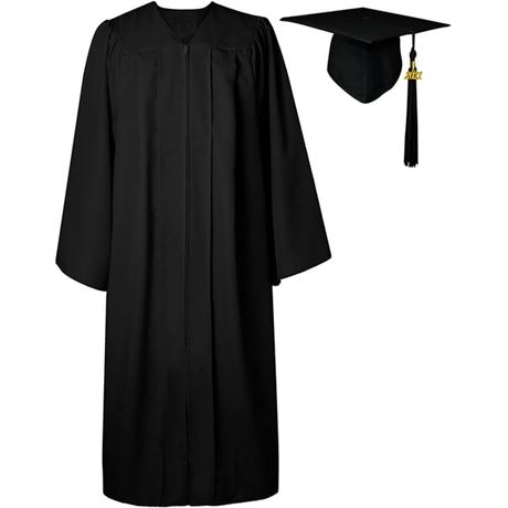 SIZE 51"- Matte Graduation Gown Cap Tassel Set 2021 for College High School Grad