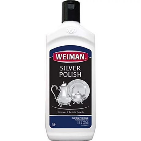 Weiman Silver Polish and Cleaner - 8 Ounce - Clean Shine and Polish Safe Protect