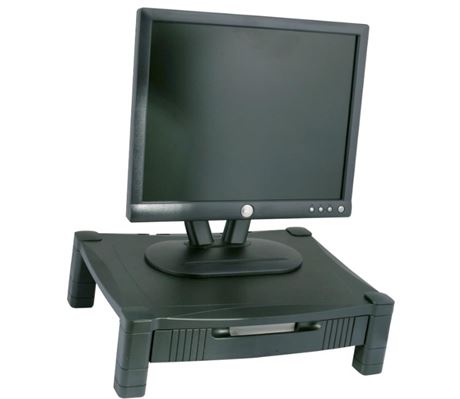 Kantek MS420 Height-Adjustable Monitor Stand with Drawer