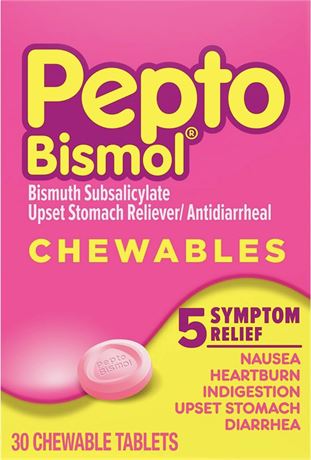 Pepto Bismol Pepto-Bismol Chewable Tablets, 30 ct