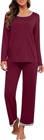 2XL PrinStory Women's Pajama Set Long/Short Sleeves Sleepwear Ladies Soft Pjs Se