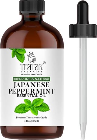 TRATAK ORGANICS Peppermint Arvensis Essential Oil - 100% Pure and Natural Oil w
