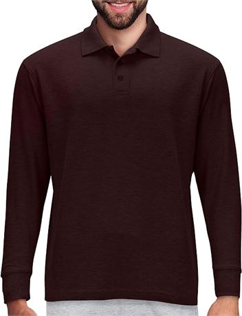 XXL Burgundy Premium Men’s Long Sleeve Polo Shirts
