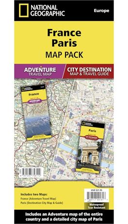 France, Paris [Map Pack Bundle] (National Geographic Adventure Map)