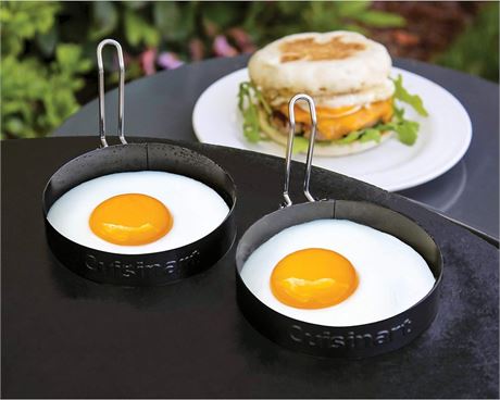 Cuisinart Ultimate 2-Piece Griddle Egg Ring Set, Black
