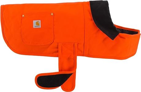 XLARGE- Carhartt Pet Firm Duck Insulated Dog Chore Coat, Hunter Orange/Brass
