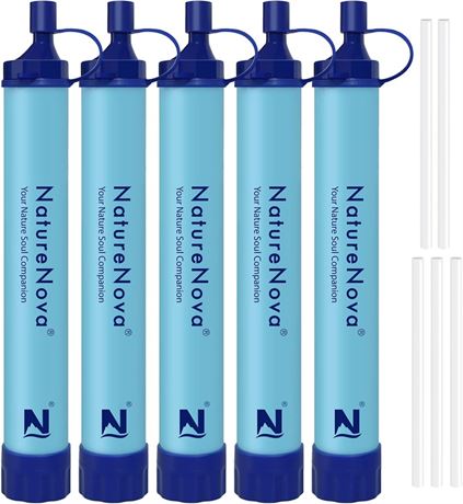 3 PACK Personal Water Filter Straw Outdoor Portable Filtration Emergency