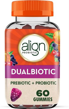 Align DualBiotic, Prebiotic + Probiotic for Women and Men 60 Gummies