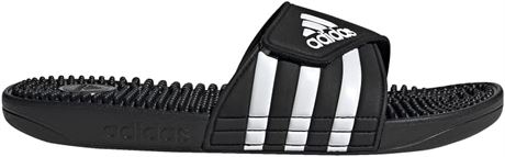 US 10- Adidas unisex-adult Adissage 2.0 Stripes Slide Sandal, Black Black Core B