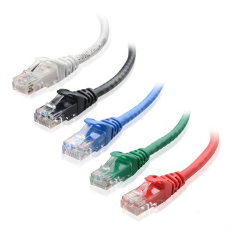 Cable Matters 5-Color Combo Snagless Short Cat6...