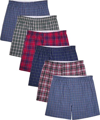 Fruit of the Loom Men's Tag-Free Woven Boxer Shorts, Relaxed Fit, Moisture Wicki