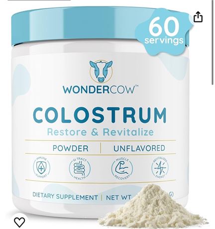 WonderCow Colostrum Supplement Powder for Gut Health, Immune Support, Muscle Rec