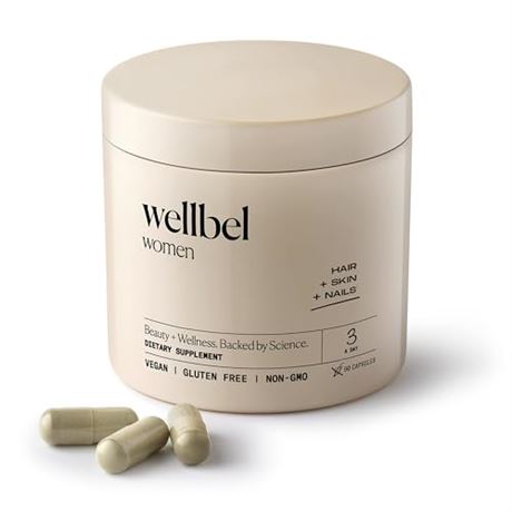 Exp 01/25 WELLBEL Women Clean Supplement for Hair, Skin, and Nails, Vegan