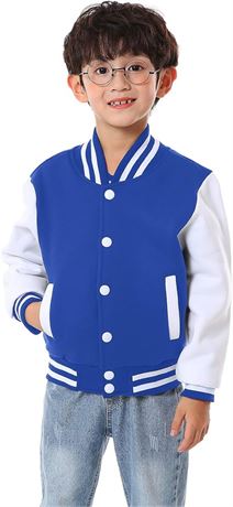SIZE:12YRS Kids Varsity Baseball Jackets Boys Girls Fit Varsity Jacket Warm