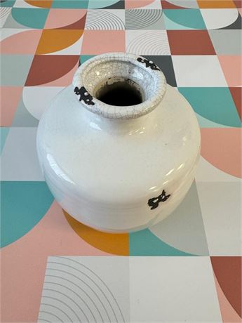 New Stern Home Vintage Style Craquel Ceramic Vase Jar