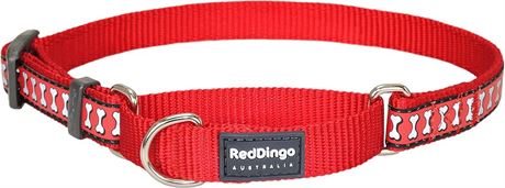 Red Dingo Reflective Martingale Dog Collar, Large, Red