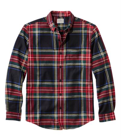 SIZE: L Men's Scotch Plaid Flannel Shirt, Slightly Fitted