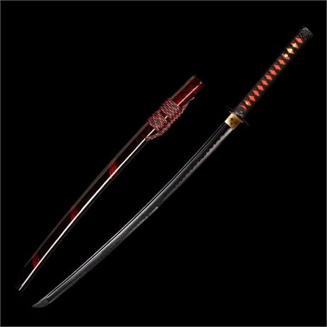 IUWEN Handmade Katana Japanese Samurai Sword, Curse Seal Samurai Sword