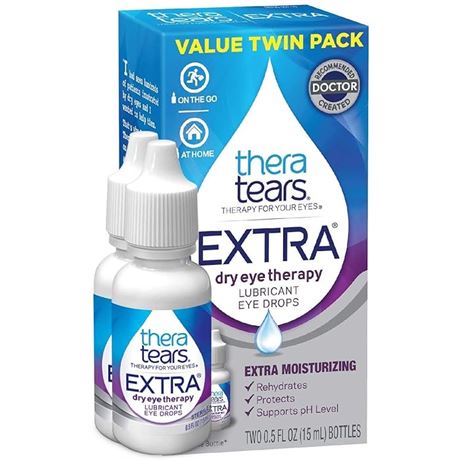TheraTears Extra Dry Eye Therapy Lubricating Eye Drops For Dry Eyes, 0.5 Fl Oz B