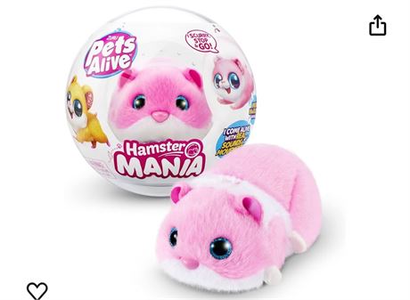 Pets Alive Hamstermania (Pink) by ZURU Hamster, Electronic Pet, 20+ Sounds Inter