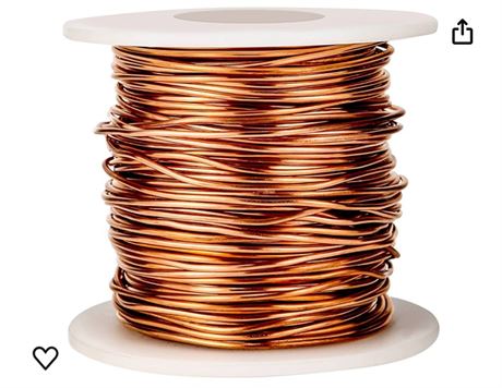 99.9% Soft Copper Wire, 16 Gauge/ 0.051" / 1.3 mm Diameter, 127 Feet / 39m, 1 Po