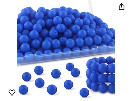 HHCFAST 150Pcs 15mm Silicone Beads, Silicone Beads for Keychain Making Bulk Sili