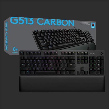 Logitech G513 Carbon LIGHTSYNC RGB Mechanical Gaming Keyboard with GX Brown Swit