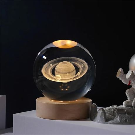 3D Crystal Ball Saturn LED Night Light