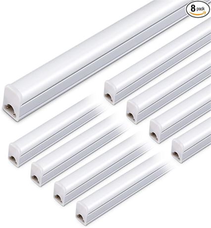 Kihung (8 Pack) LED T5 3FT Tube Light Fixture, 15W, 2200lm, 6500K, 3 Foot Linkab