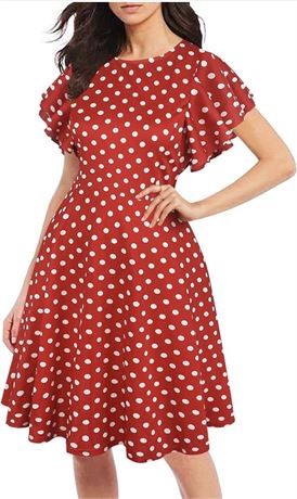 Size-L, oxiuly Women's  Vintage Dresses Casual