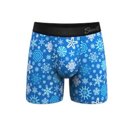 XL Shinesty Glow In The Dark Naughty Snowflakes Ball Hammock® Pouch Underwear