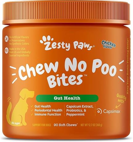 Zesty Paws Chew No Poo Bites for Dogs
