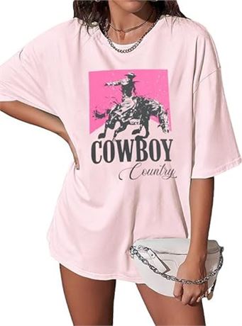Small MYHALF Cowgirl Shirt Women Oversized Western Country Music Shirts Rodeo Gr