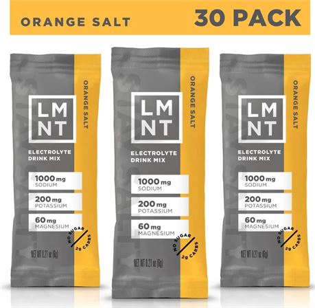 LMNT Keto Electrolyte Powder Packets  |Orange Salt | 30 Stick Packs