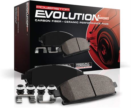 Power Stop Z23-1707 Rear Z23 Carbon Fiber Ceramic Brake Pads with Hardware For C