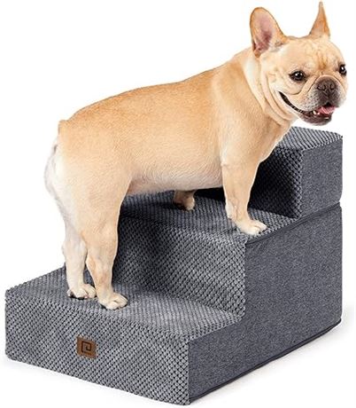 EHEYCIGA Dog Stairs for Small Dogs 13.5" H, 3-Step Pet Stairs for Couch with Non