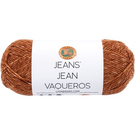2 Pack (100g ea), Lion Brand Jeans Yarn-Top Stitch. *PACKAGE MAY VARY