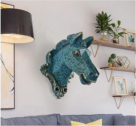 FURLOU Wall Decoration Sculpture Horse head wall hanging wall decoration home li