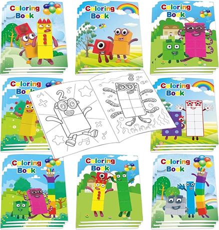 KSDCSER 24PCS Number Party Coloring Books Bulk for Kids Mini DIY Drawing Book