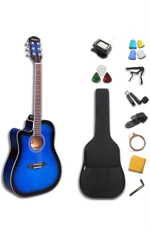 Rosefinch 41 inch Left Handed Guitar Beginner Guitar Kits Cutaway 4/4 Size Steel